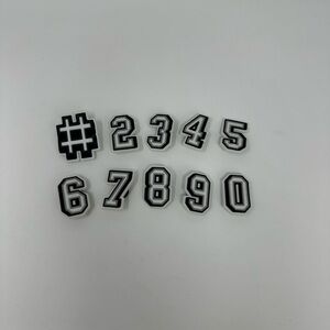 Numbers Black and White Theme Shoe Charms Jibbitz